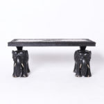 Pair of Antique Anglo Indian Carved Inlaid Tables with Elephants