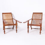 Pair of Antique Caned British Colonial Planters Chairs