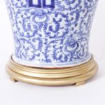 Pair of Chinese Blue and White Porcelain Happiness Jar Table Lamps