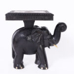 Pair of Antique Anglo Indian Carved and Ebonized Elephant Stands