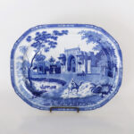 Antique English Blue and White Chinoiserie Transfer Earthenware Platter