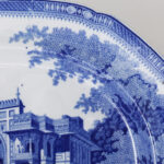 Antique English Blue and White Chinoiserie Transfer Earthenware Platter