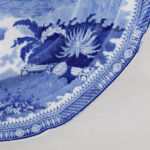 Antique English Blue and White Chinoiserie Transfer Earthenware Platter