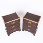 Pair of Antique English Mahogany Campaign Stands