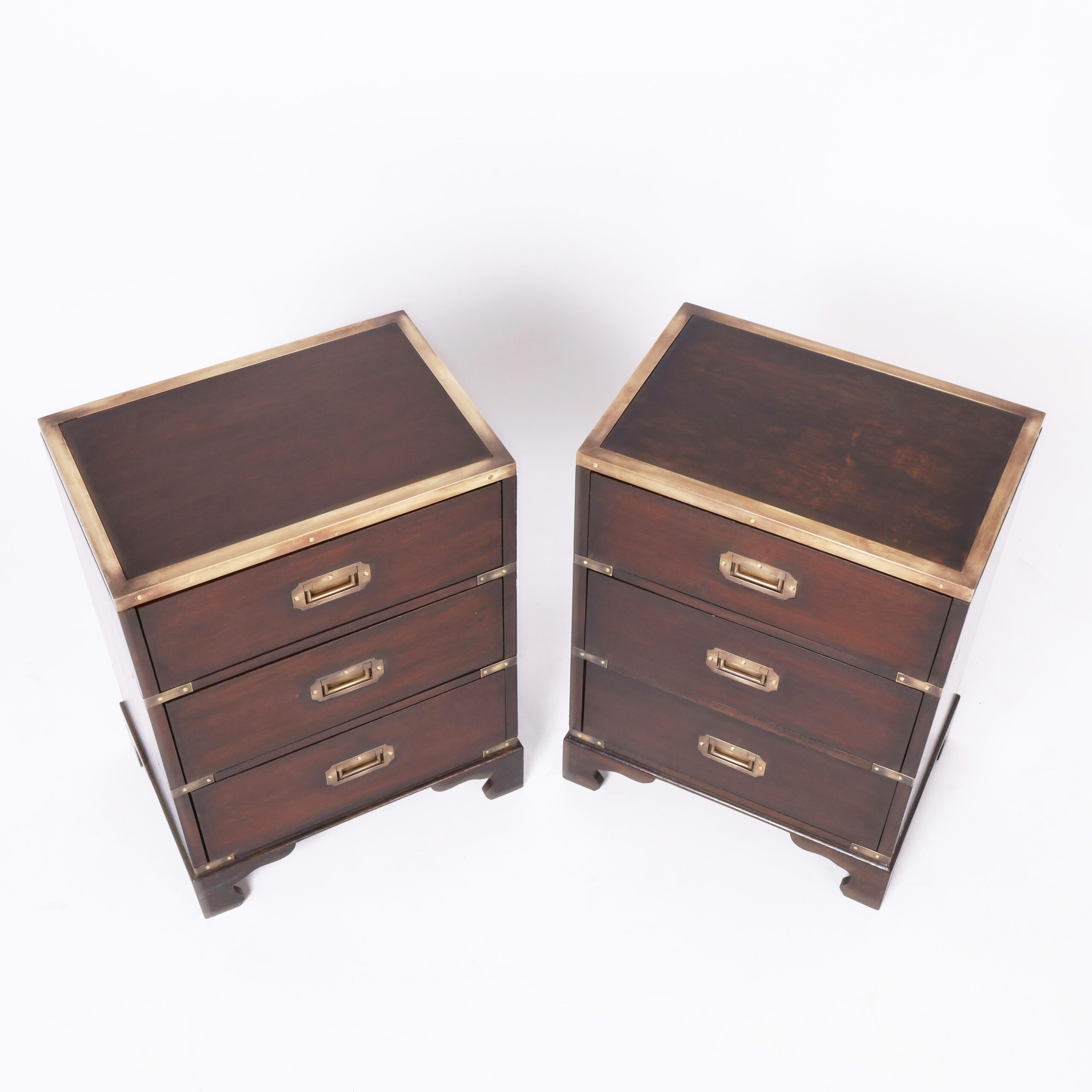 Pair of Antique English Mahogany Campaign Stands