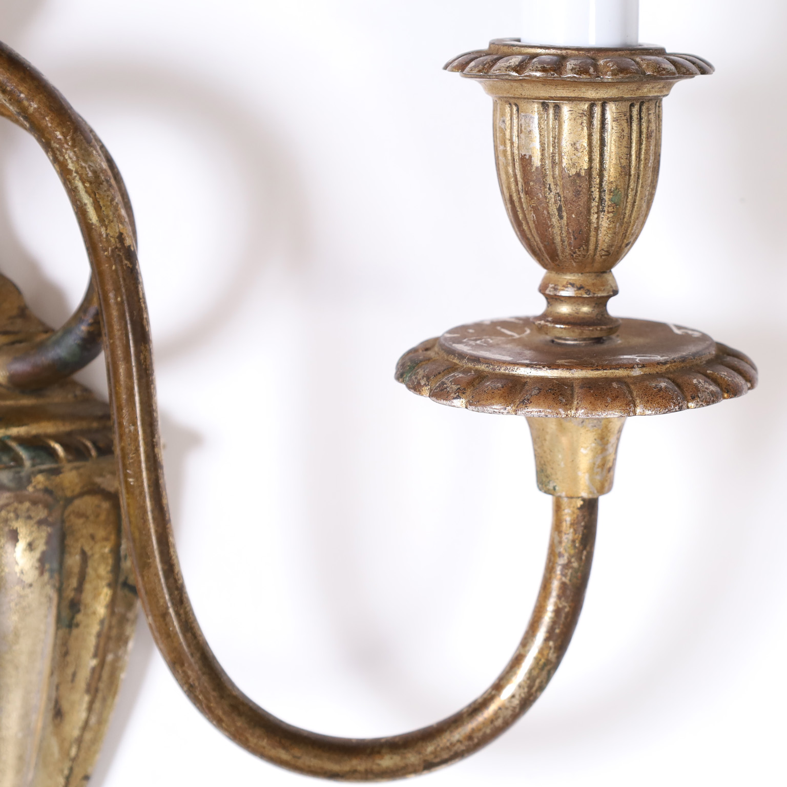 Pair of Antique British Colonial Two Light Wall Sconces