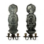 Pair of Antique French Mirrored Wall Sconces