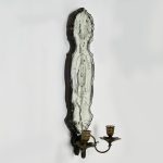 Pair of Antique French Mirrored Wall Sconces