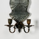 Pair of Antique French Mirrored Wall Sconces