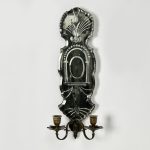 Pair of Antique French Mirrored Wall Sconces