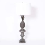 Pair of Antique French Zinc Neo Classic Pineapple Table Lamps