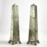 Antique Pair of Italian Mirrored Obelisks