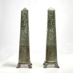 Antique Pair of Italian Mirrored Obelisks
