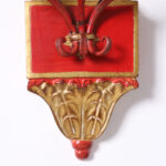 Pair of Antique Italian Neoclassic Red Painted Wall Sconces
