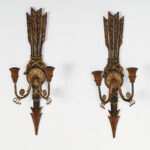 Neoclassic Pair of Antique Italian Arrow Wall Sconces