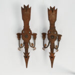 Neoclassic Pair of Antique Italian Arrow Wall Sconces