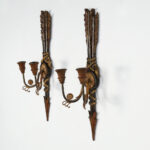 Neoclassic Pair of Antique Italian Arrow Wall Sconces