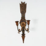 Neoclassic Pair of Antique Italian Arrow Wall Sconces