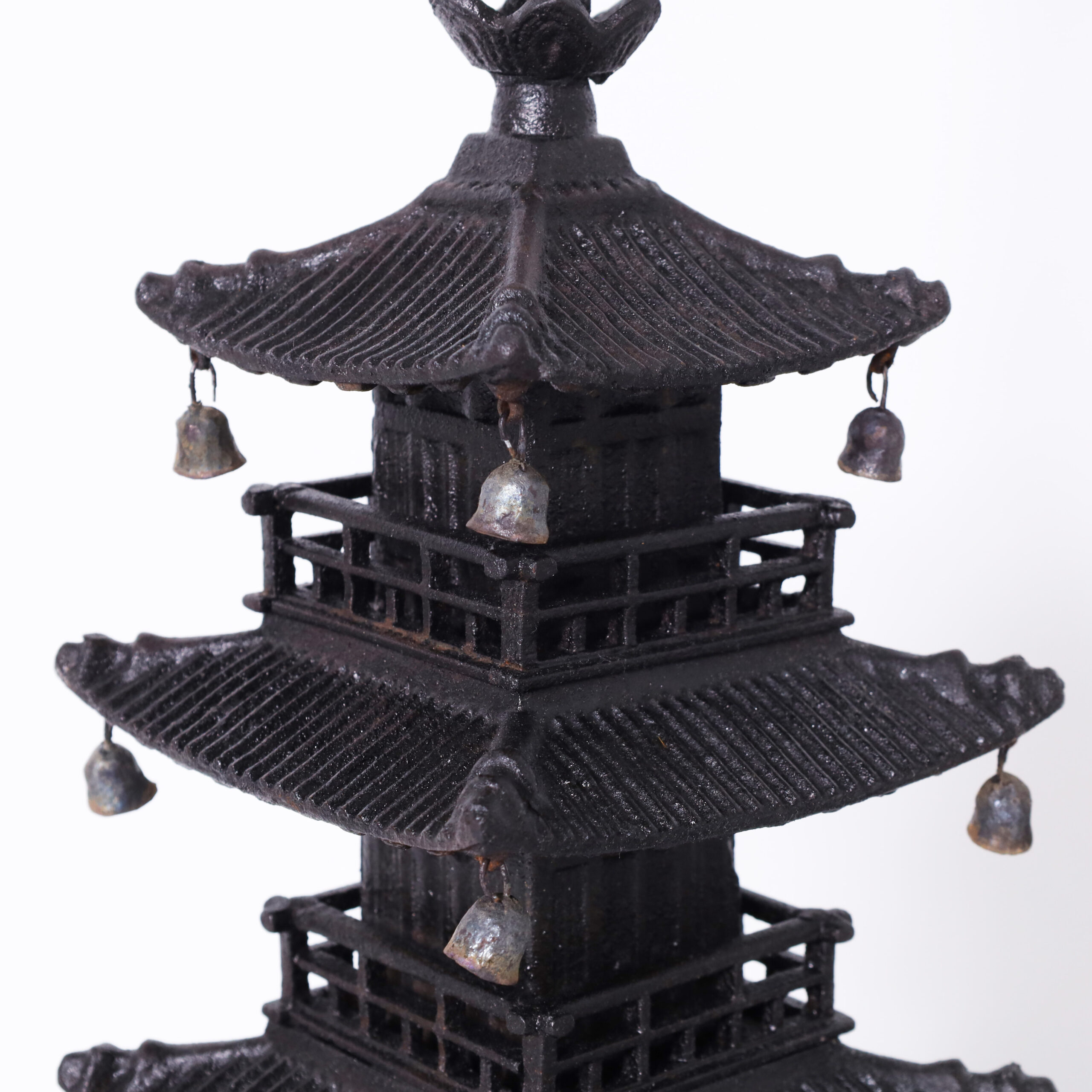 Pair of Antique Japanese Iron Pagodas