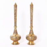 Antique Pair of Moroccan Brass Incense Burners or Garnitures