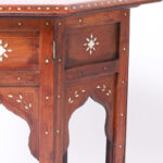 Pair of Antique Moroccan Mahogany Inlaid Stands or Tables