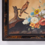 Antique Still Life Watercolors with Flowers and Birds