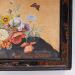 Antique Still Life Watercolors with Flowers and Birds