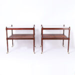 Pair of Vintage British Colonial Caned Stands by Baker