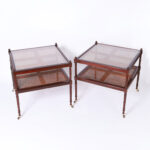 Pair of Vintage British Colonial Caned Stands by Baker