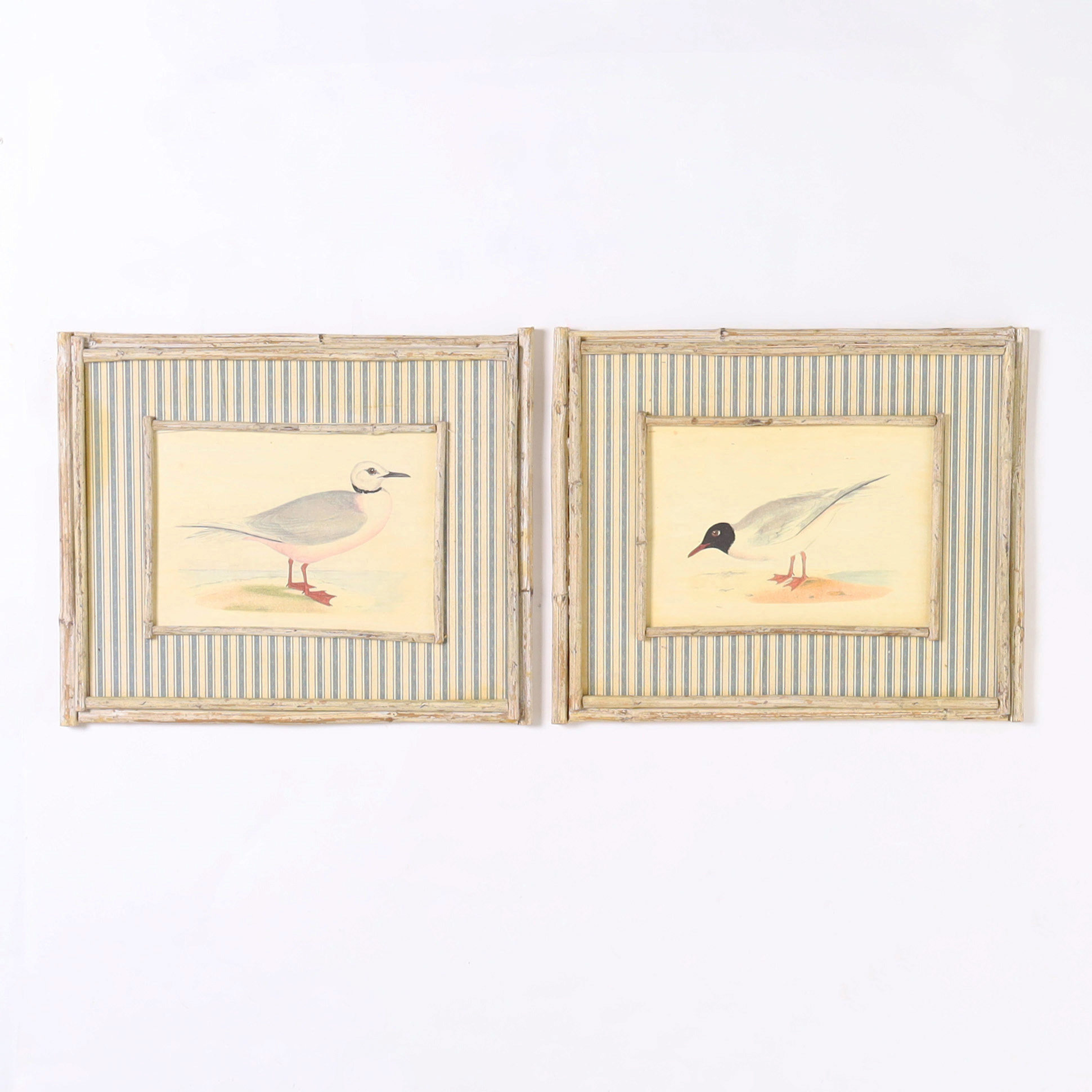 Pair of Vintage Mixed Media Bird Paintings