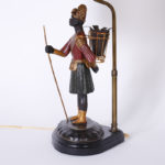Pair of Painted Tole Figural Table Lamps