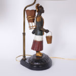 Pair of Painted Tole Figural Table Lamps
