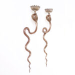 Pair of Vintage Anglo Indian Brass Cobra Wall Sconces