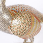 Pair of Anglo Indian Brass & Enamel Peacocks