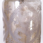 Pair of British Colonial Style Etched Mercury Glass Lanterns