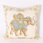 Pair of British Colonial Style Silk Pillows with Elephants by Jim Thompson, Priced Individually