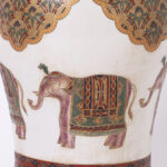 British Colonial Style Pair of Table Lamps with Elephants