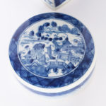 Pair of Chinese Blue and White Porcelain Jars or Tea Caddies