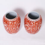 Pair of Chinese Red and White Porcelain Vases