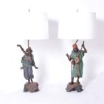 Pair of Antique Orientalist Figural Table Lamps