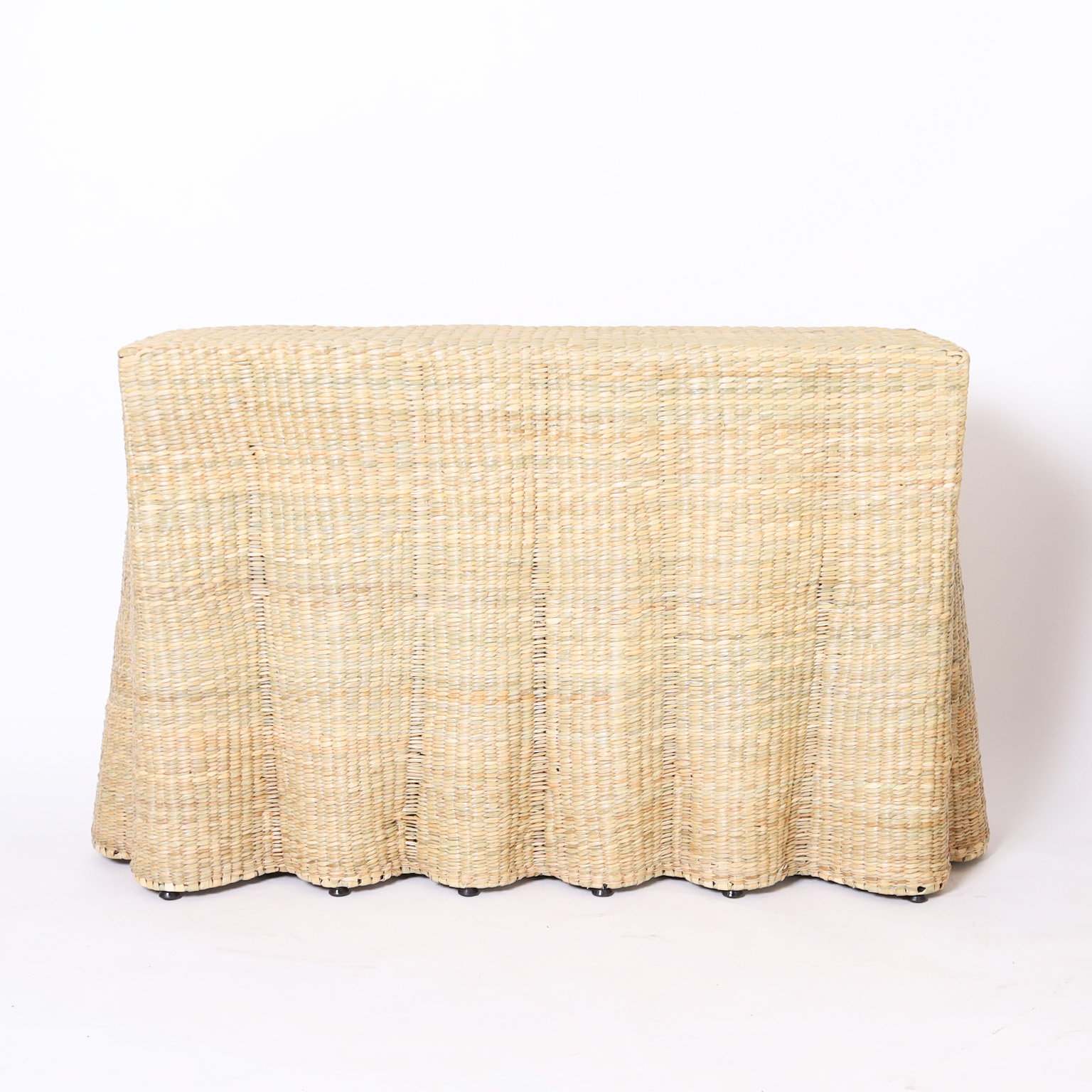 Drapery Flat Back Woven Console from the FS Flores Collection