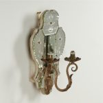 Antique Pair of Italian Mirrored Two Light Wall Sconces