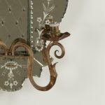 Antique Pair of Italian Mirrored Two Light Wall Sconces
