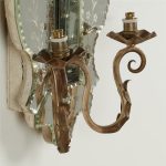 Antique Pair of Italian Mirrored Two Light Wall Sconces