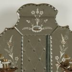 Antique Pair of Italian Mirrored Two Light Wall Sconces
