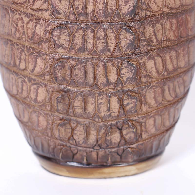 Pair of Faux Alligator Vases