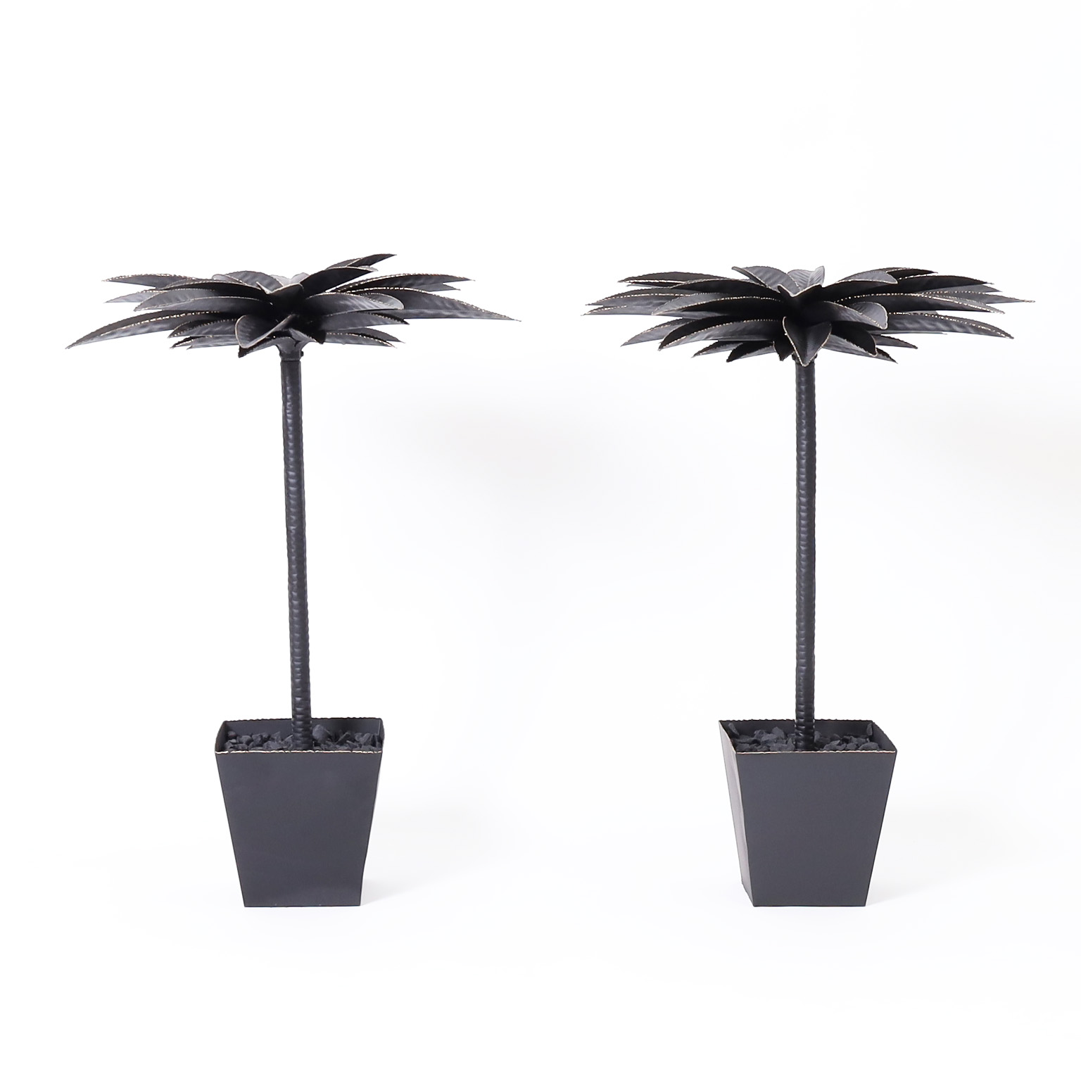 Pair of Mid Century Metal Palm Trees