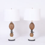 Pair of Vintage French Seltzer Bottle Table Lamps
