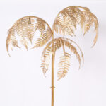 Pair of Mid Century Italian Gilt Metal Palm Tree Floor Lamps