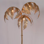 Pair of Mid Century Italian Gilt Metal Palm Tree Floor Lamps